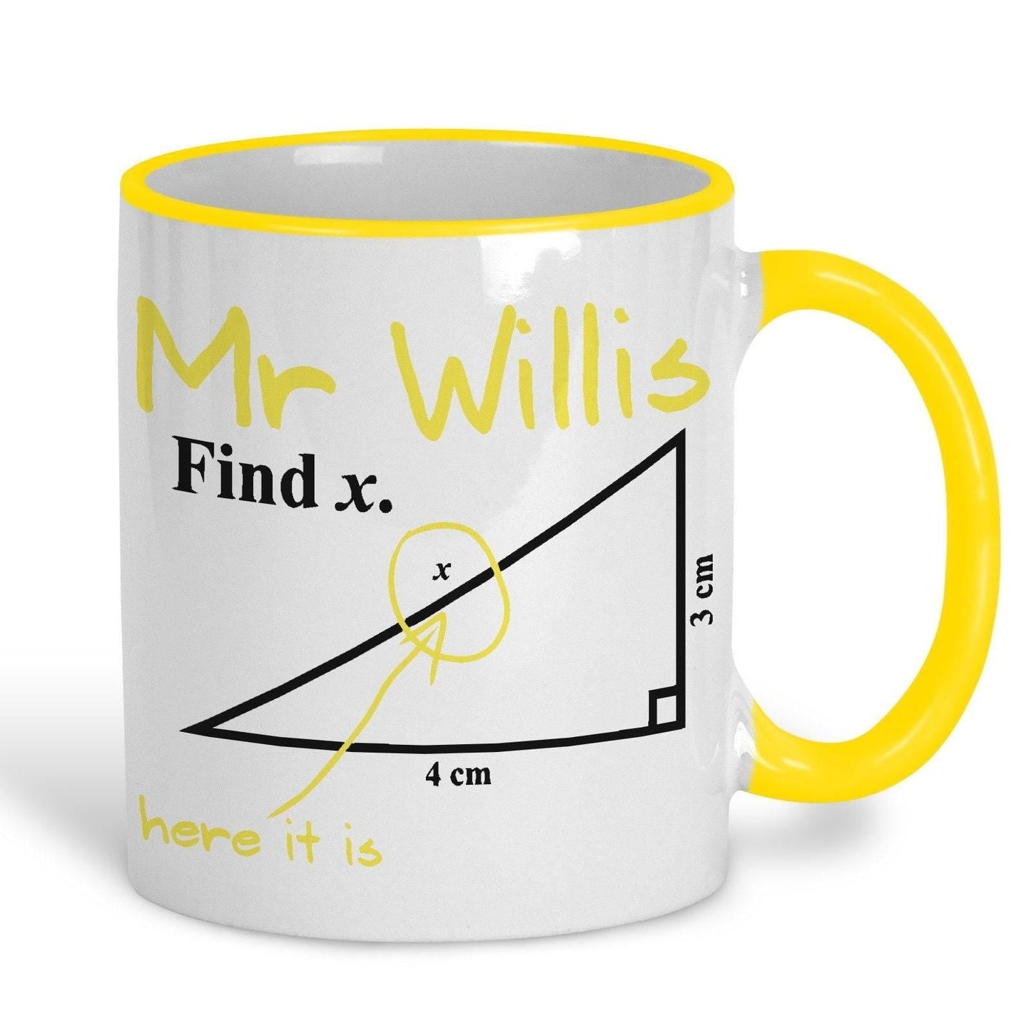 Find X Triangle Exam Question Maths Teacher Personalised Ceramic Mug