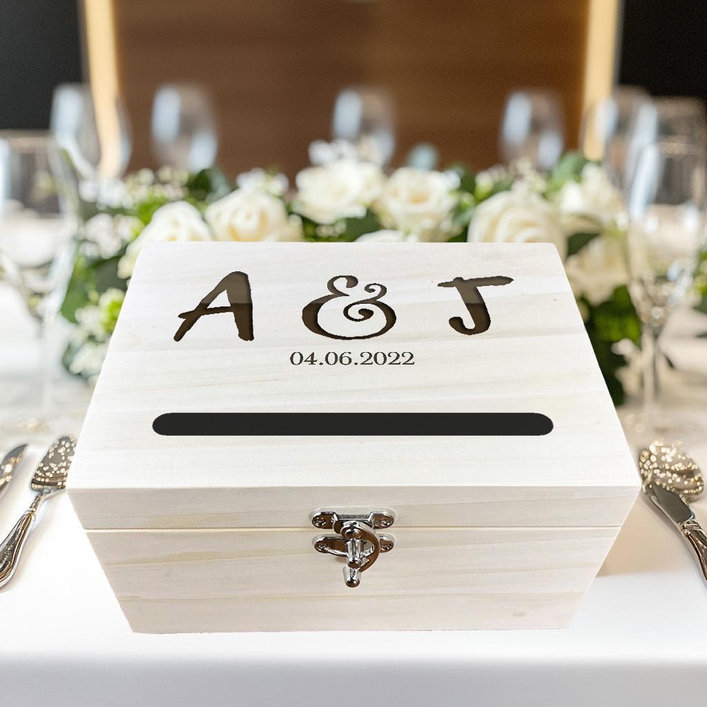 Couples Initials Wedding Day Memory Box With Drop Slot