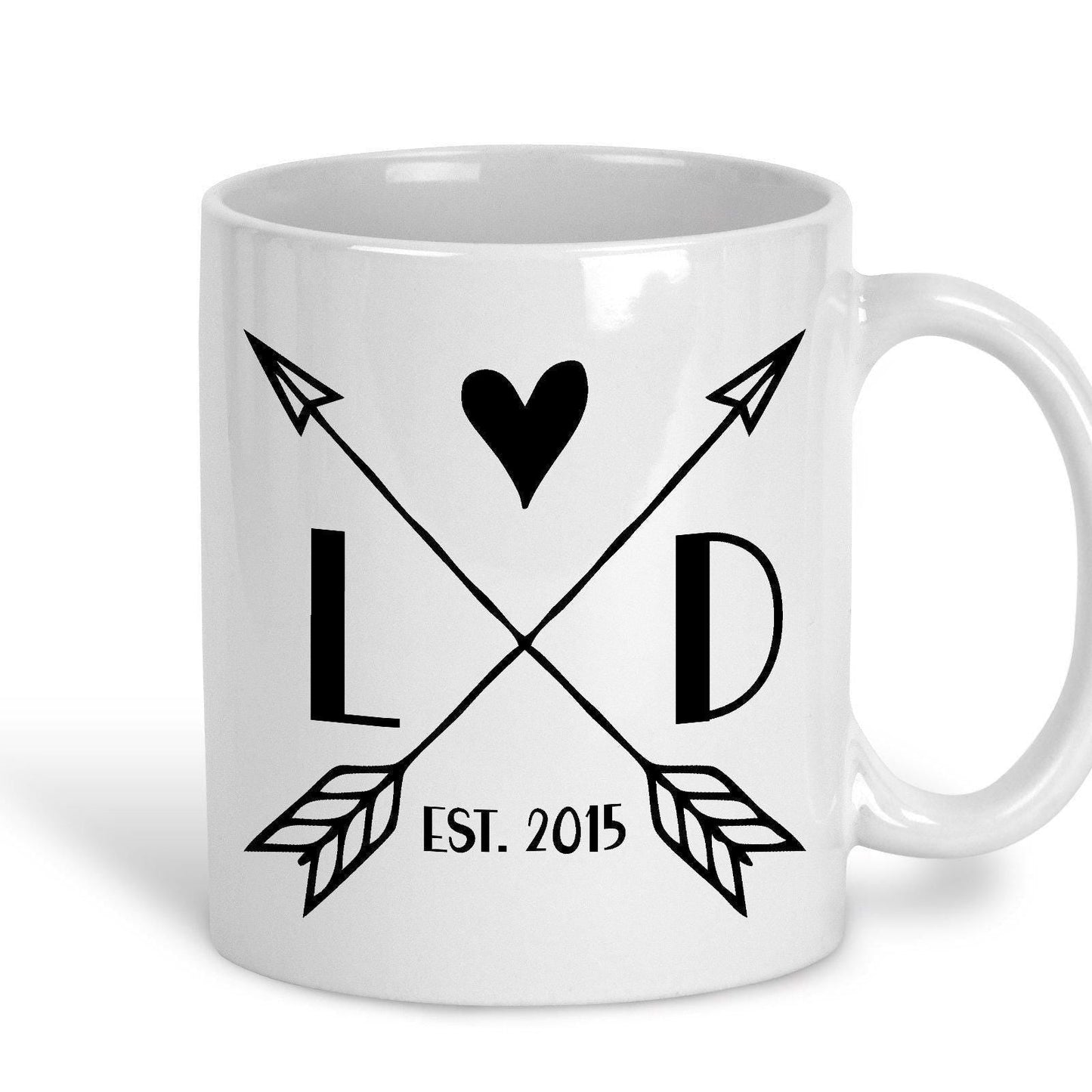Arrows Initials Date Personalised Valentine's Day Ceramic Mug