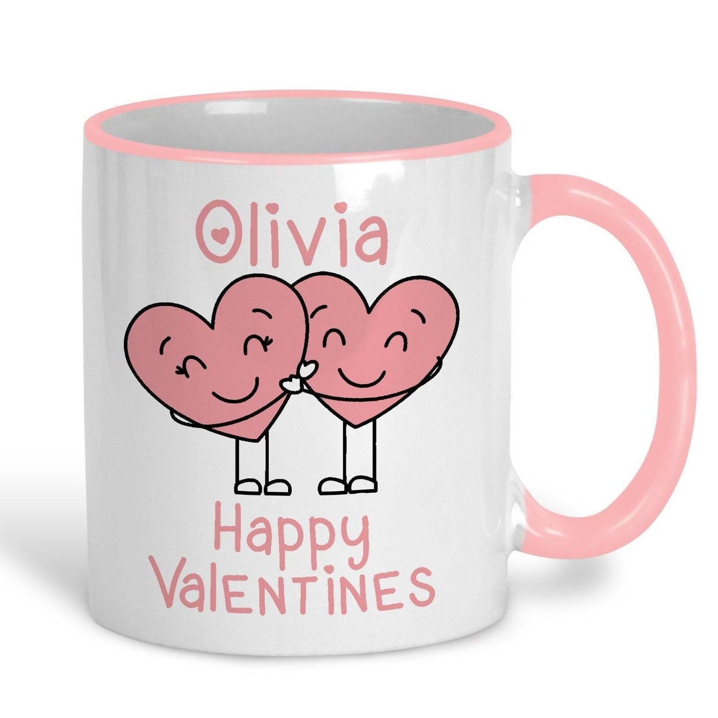 Happy Valentines Hearts Couple Cute Personalised Valentine's Day Ceramic Mug