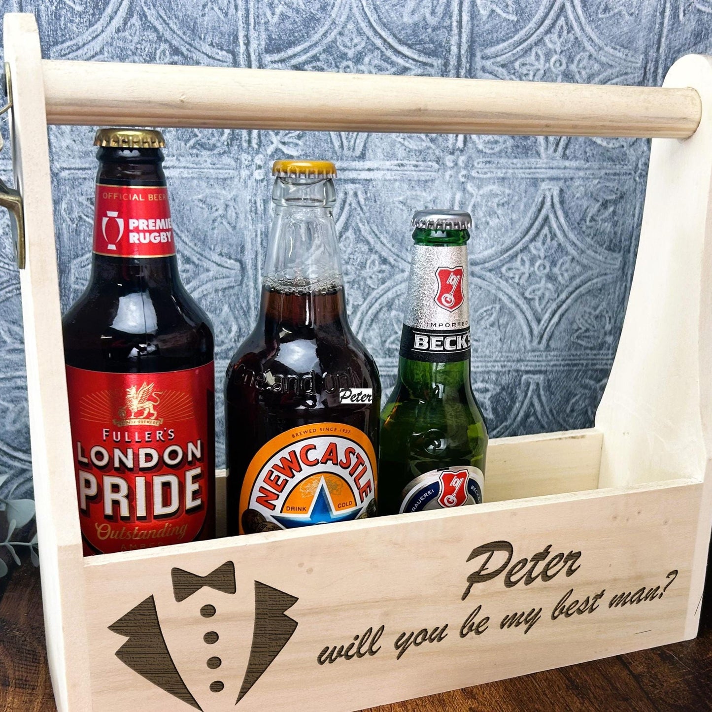 Will You Be My Best Man - Beer Carrier Personalised Gift - Wedding - Groom - Groomsman