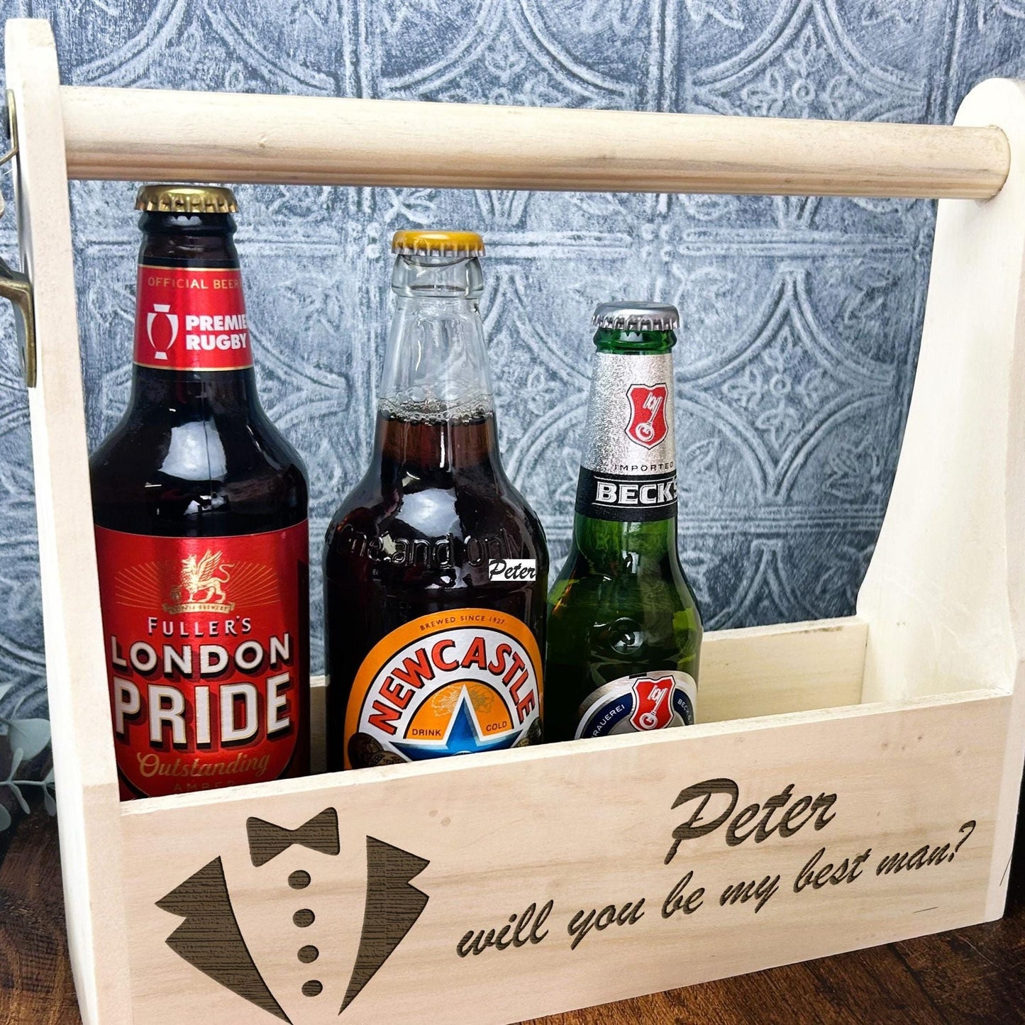 Will You Be My Best Man - Beer Carrier Personalised Gift - Wedding - Groom - Groomsman