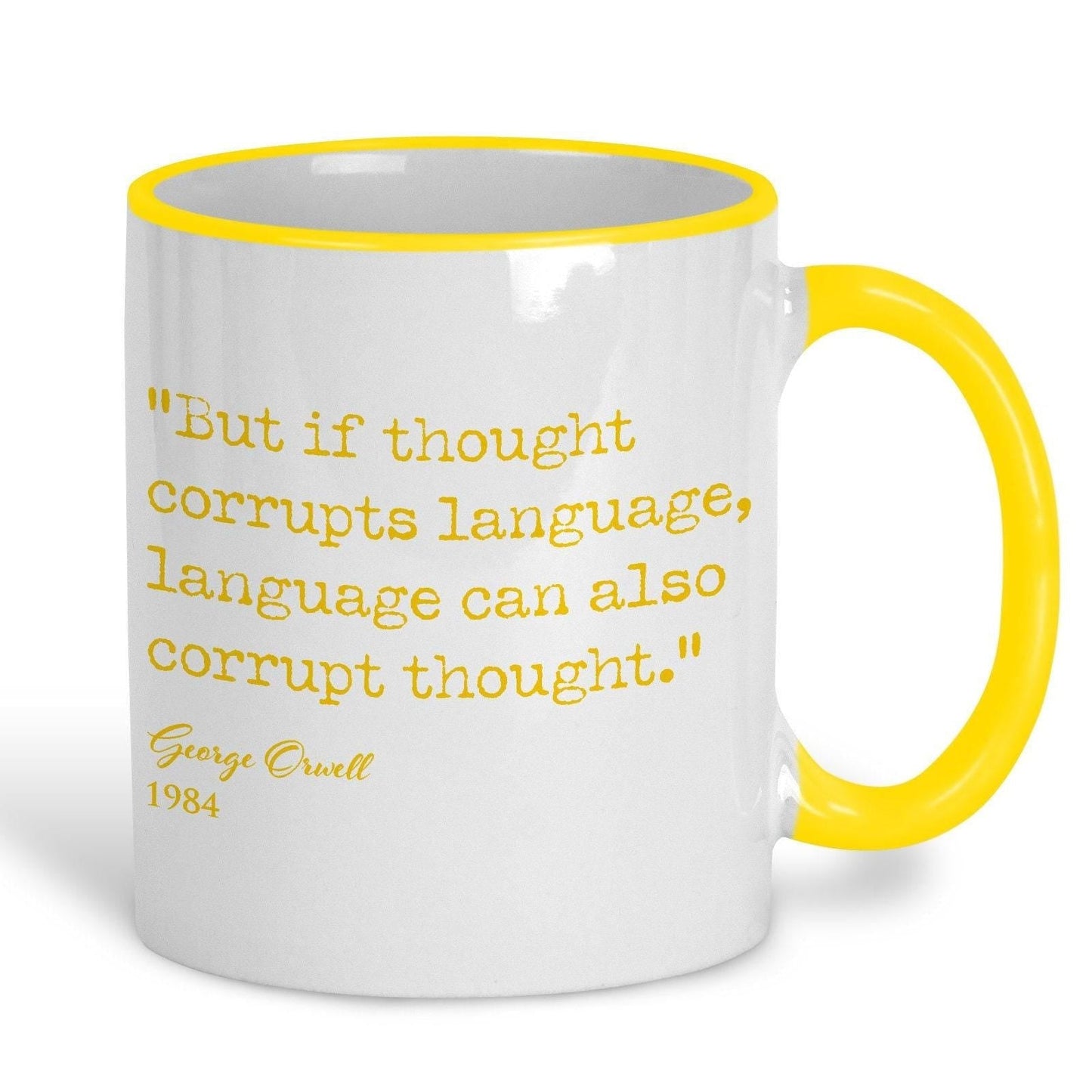 1984 George Orwell Book Quote "If Thought Corrupts Language" Classic Literature Mug