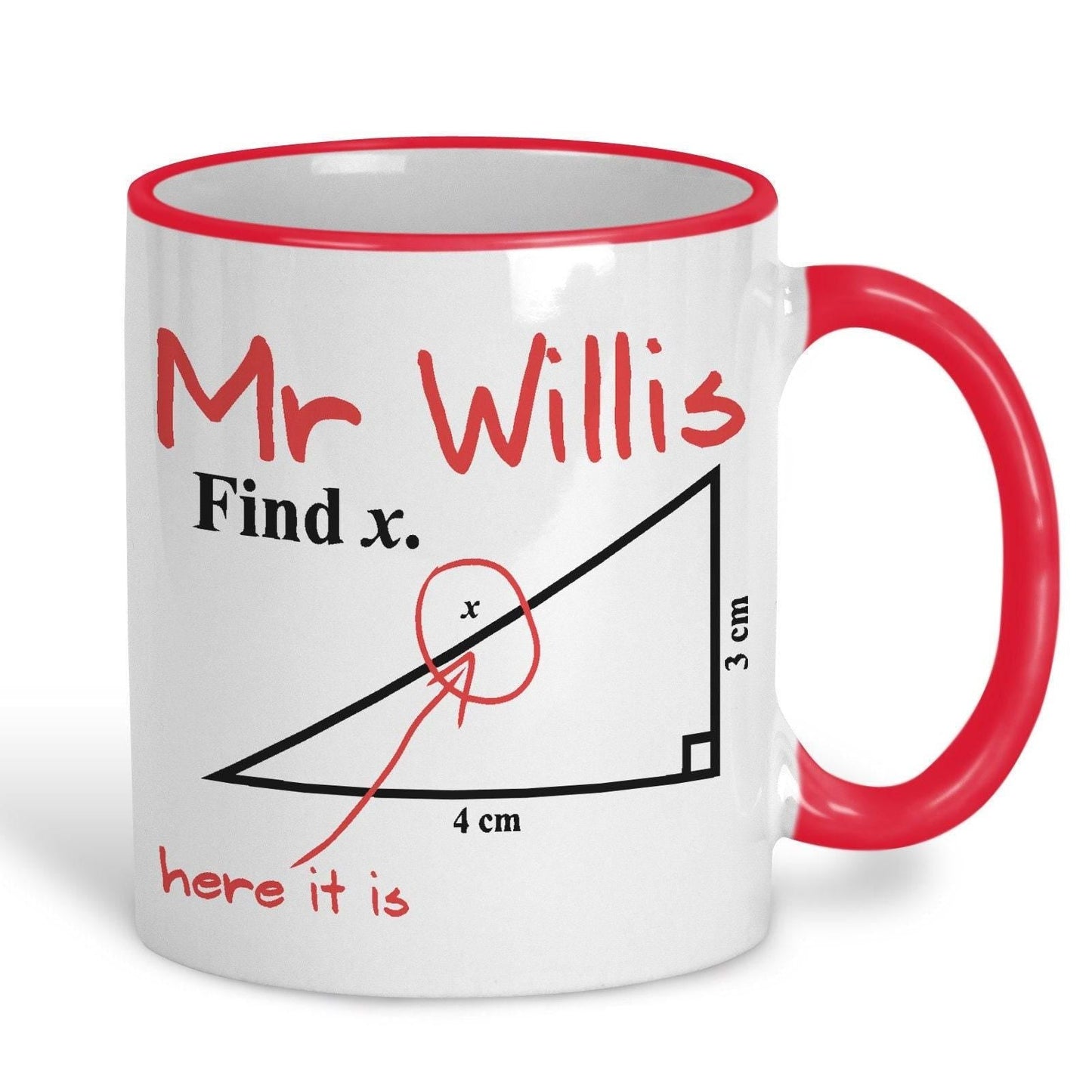 Find X Triangle Exam Question Maths Teacher Personalised Ceramic Mug