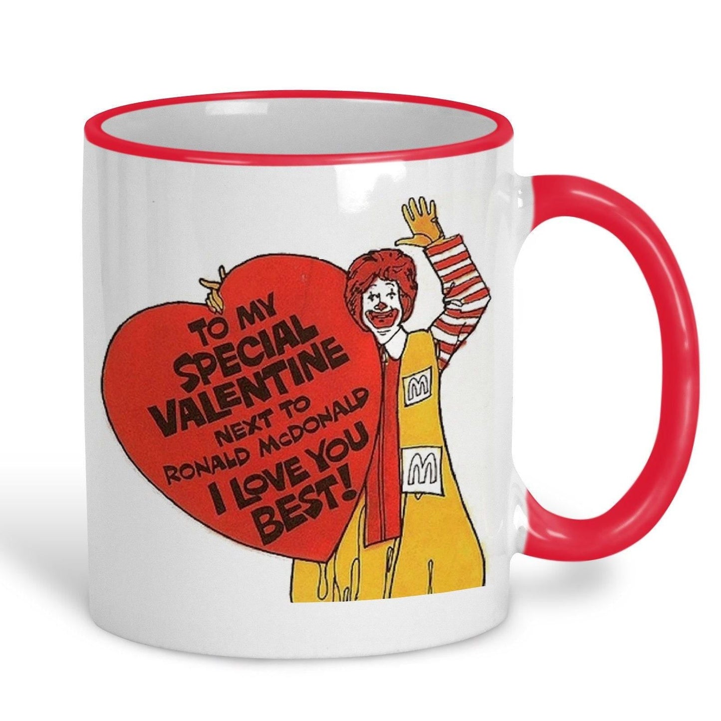 Ronald McDonalds Retro Valentine's Day Personalised Ceramic Mug