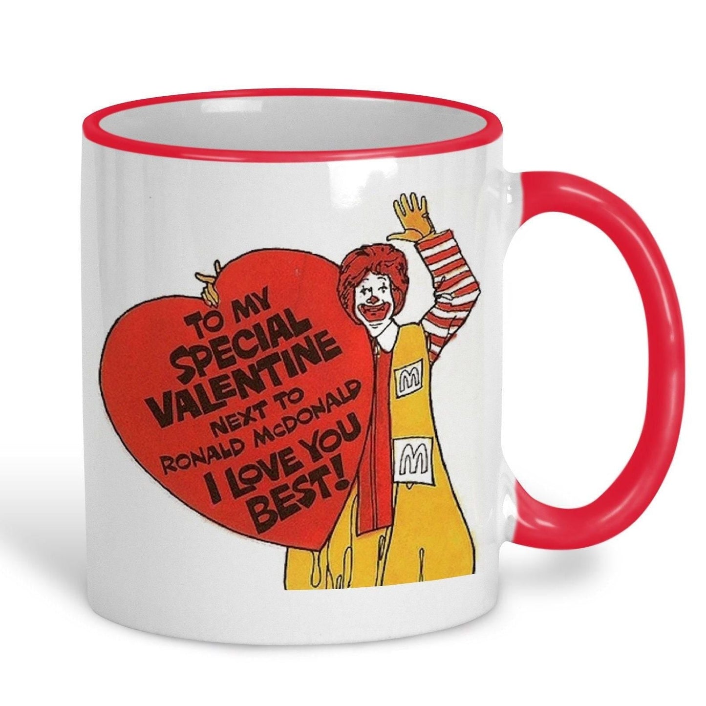 Ronald McDonalds Retro Valentine's Day Personalised Ceramic Mug