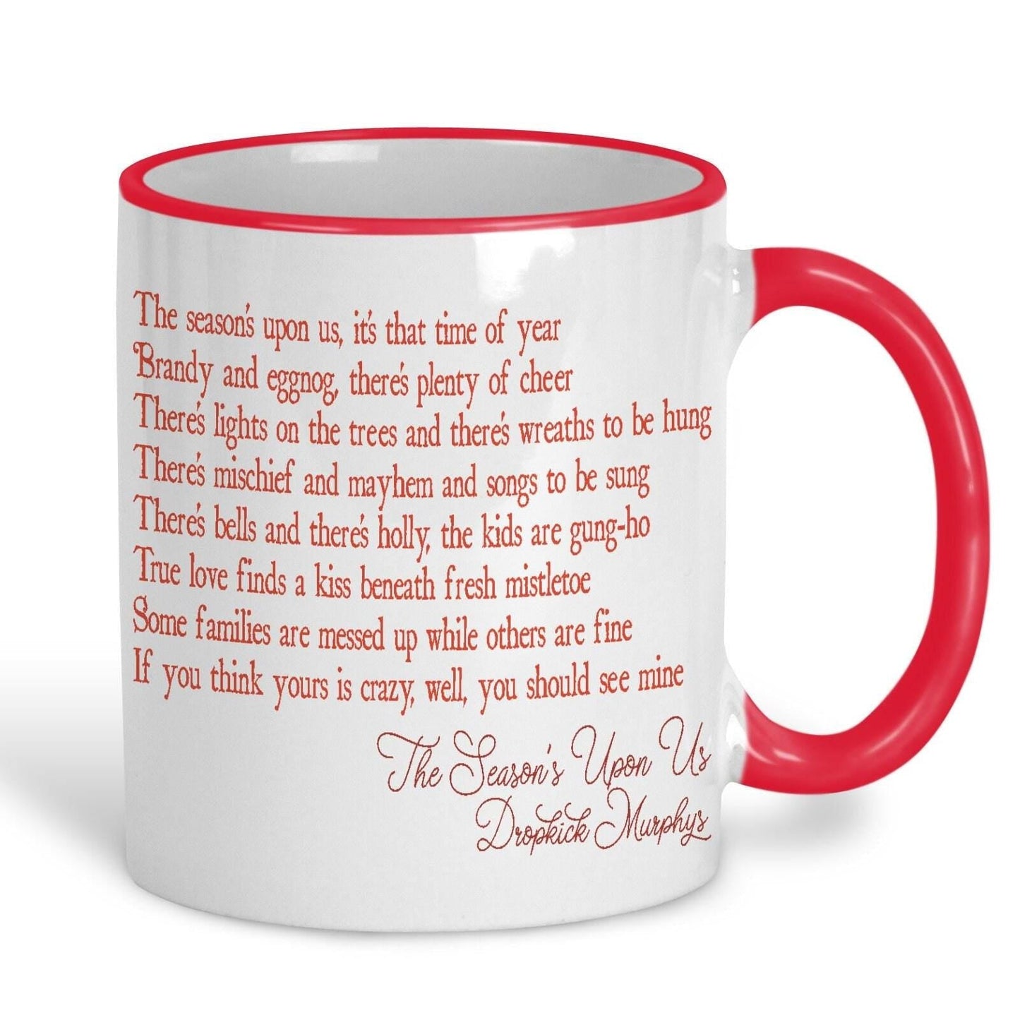 The Season's Upon Us Dropkick Murphys Christmas Song Lyrics Mug