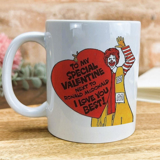 Ronald McDonalds Retro Valentine's Day Personalised Ceramic Mug