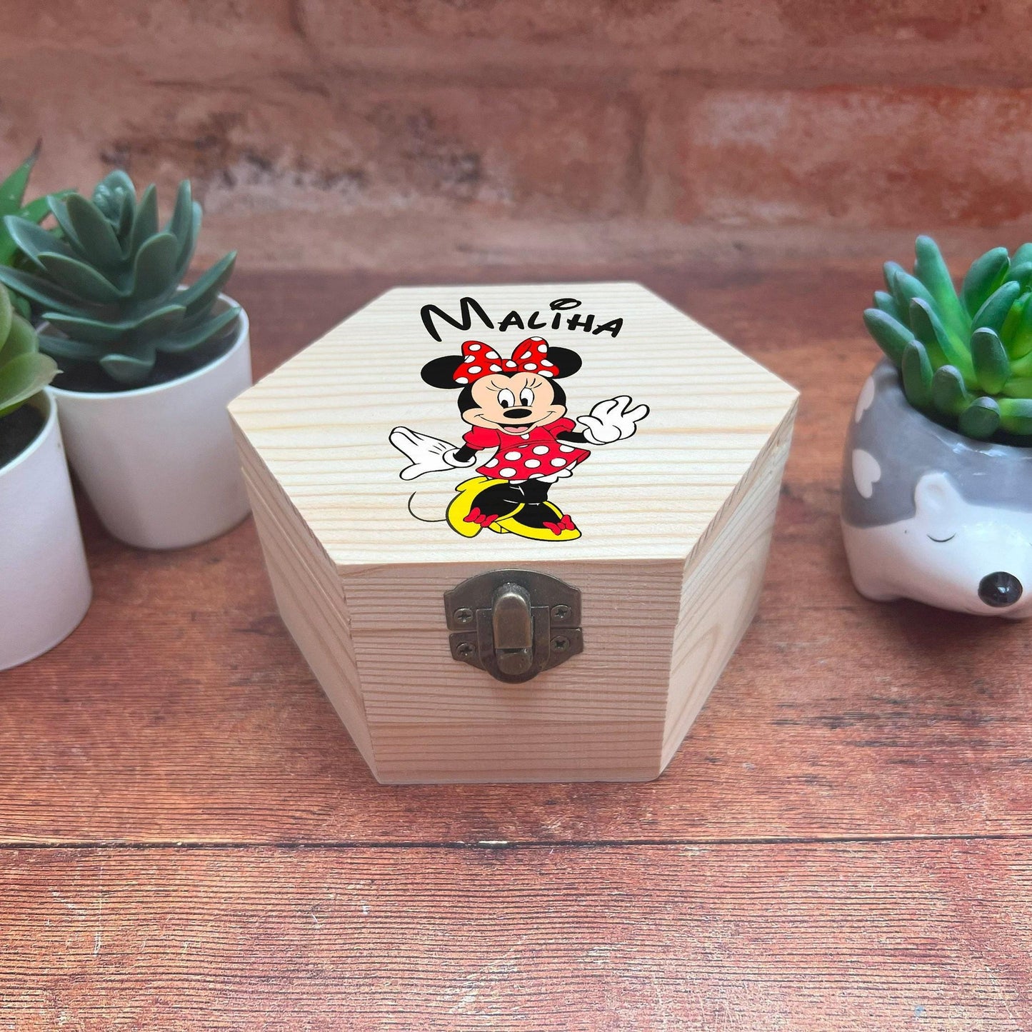 Mini Mouse Printed Box - Storage / Memory - Wooden Personalised Gift