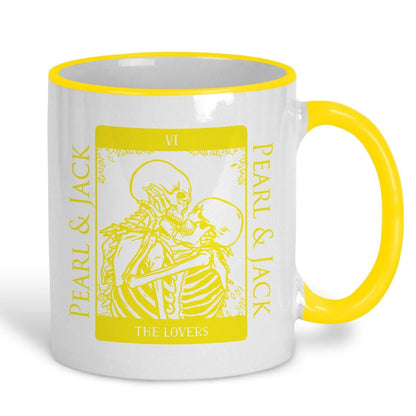The Lovers Tarot Card Love Skeleton Personalised Mug Valentine's Day Boyfriend Girlfriend Gift