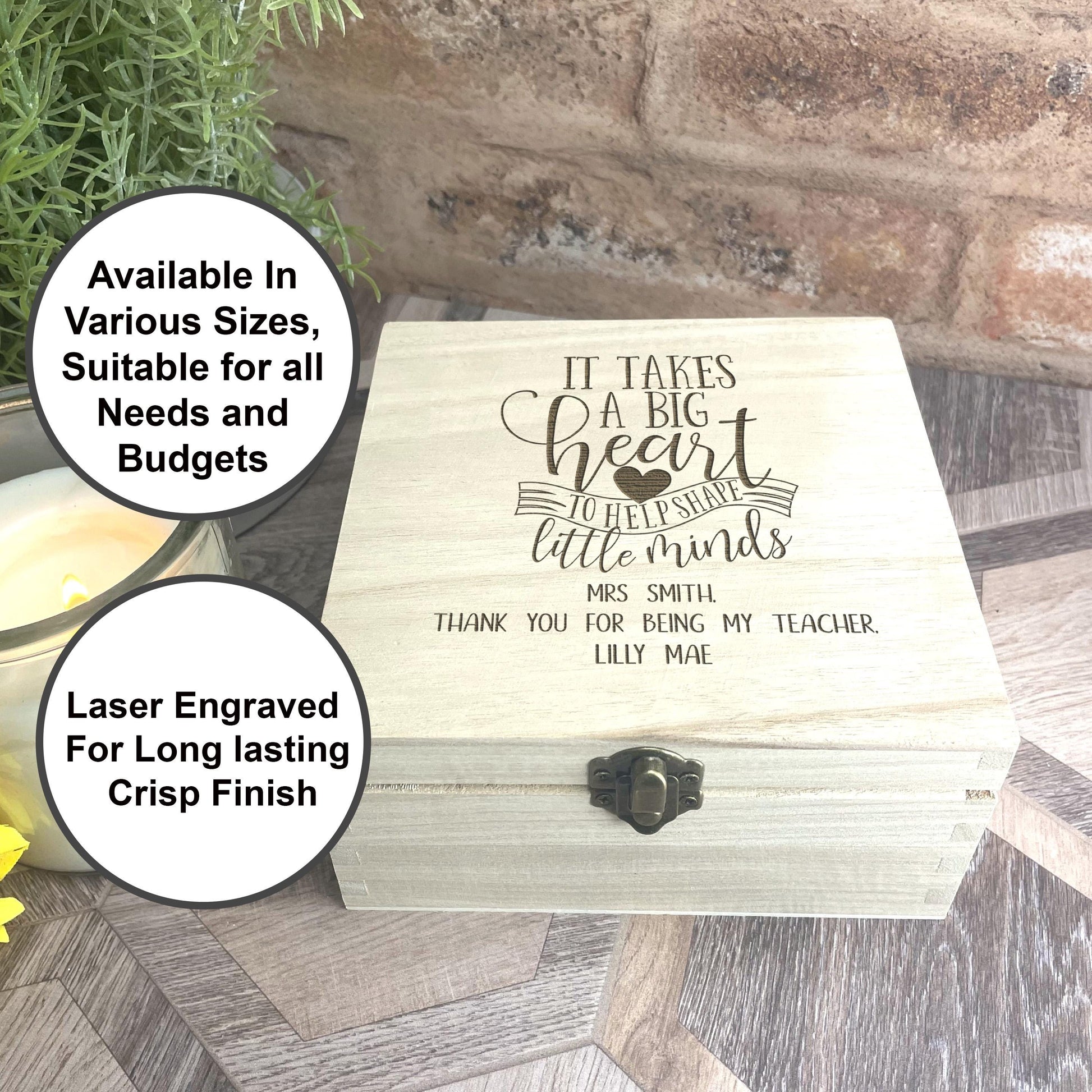 a wooden box with a quote on it