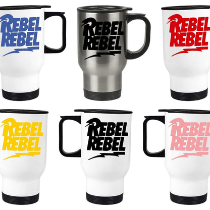 David Bowie Rebel Rebel Music Travel Mug Personalised