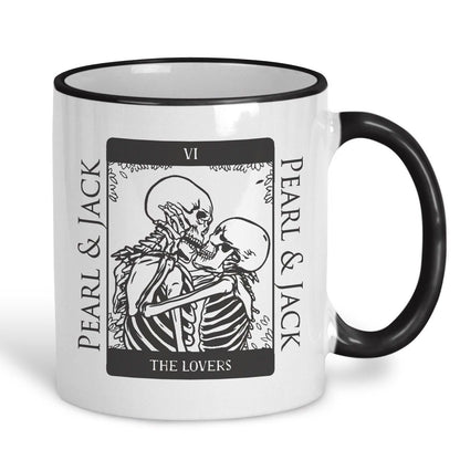 The Lovers Tarot Card Love Skeleton Personalised Mug Valentine's Day Boyfriend Girlfriend Gift
