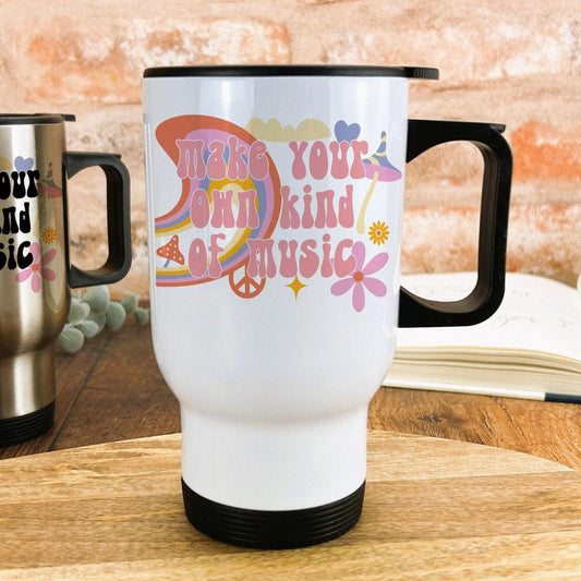 Cass Elliot Make Your Own Kind Of Music Travel Mug Personalised Gift
