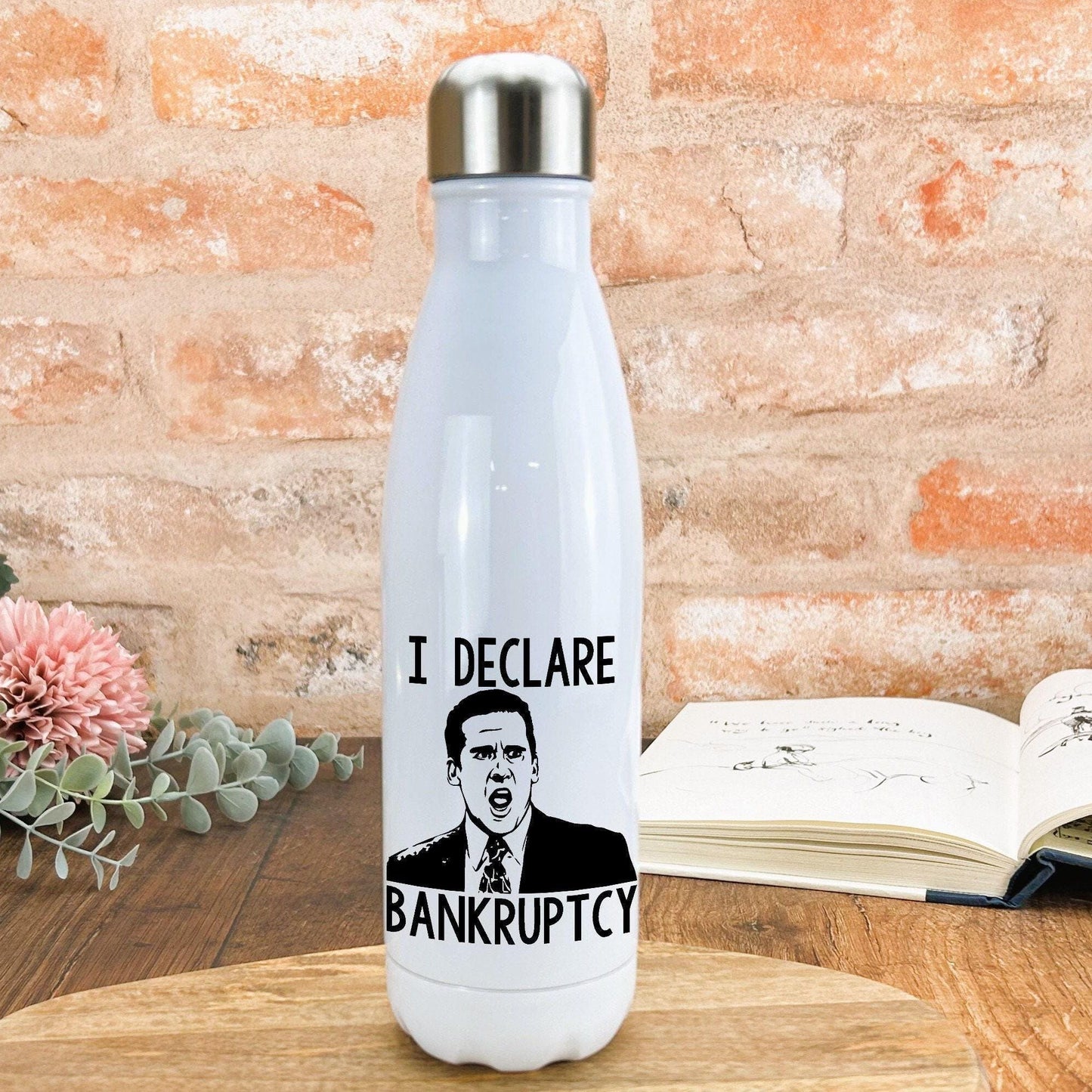 I Declare Bankruptcy Michael Scott The Office TV Show Water Bottle Personalised Gift