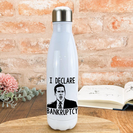 I Declare Bankruptcy Michael Scott The Office TV Show Water Bottle Personalised Gift