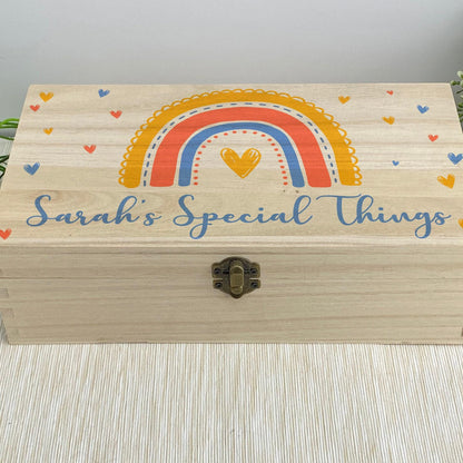 Rainbow Memory / Trinket Box - Christening - New Baby - Birthday - Personalised Gift
