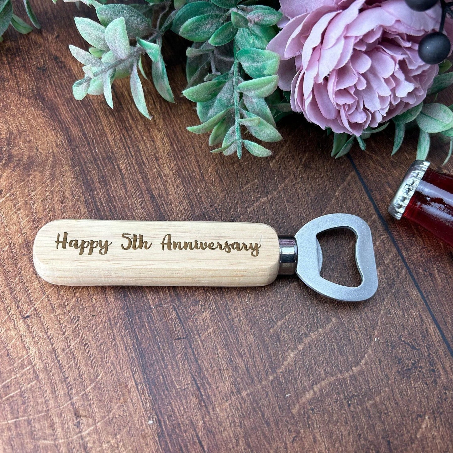 Happy 5th Anniversary - Fifth Year Wedding Anniversary - Bottle Opener Personalised Gift