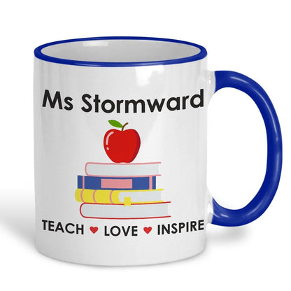 Teach Love Inspire Teacher Personalised Ceramic Mug