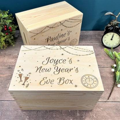 New Years Day Eve Hamper Gift Treats Personalised Box Family Gift Festive Winter