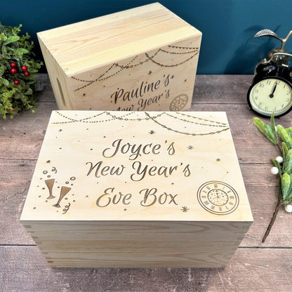 New Years Day Eve Hamper Gift Treats Personalised Box Family Gift Festive Winter