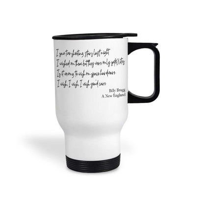 Billy Bragg A New England Travel Mug 80s British Music Personalised Gift