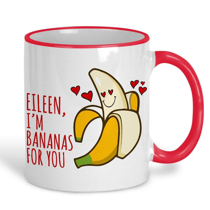 Bananas For You  Personalised Valentine's Day Ceramic Mug
