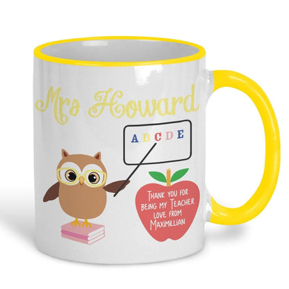 Owl Teacher Personalised Teachers Ceramic Mug