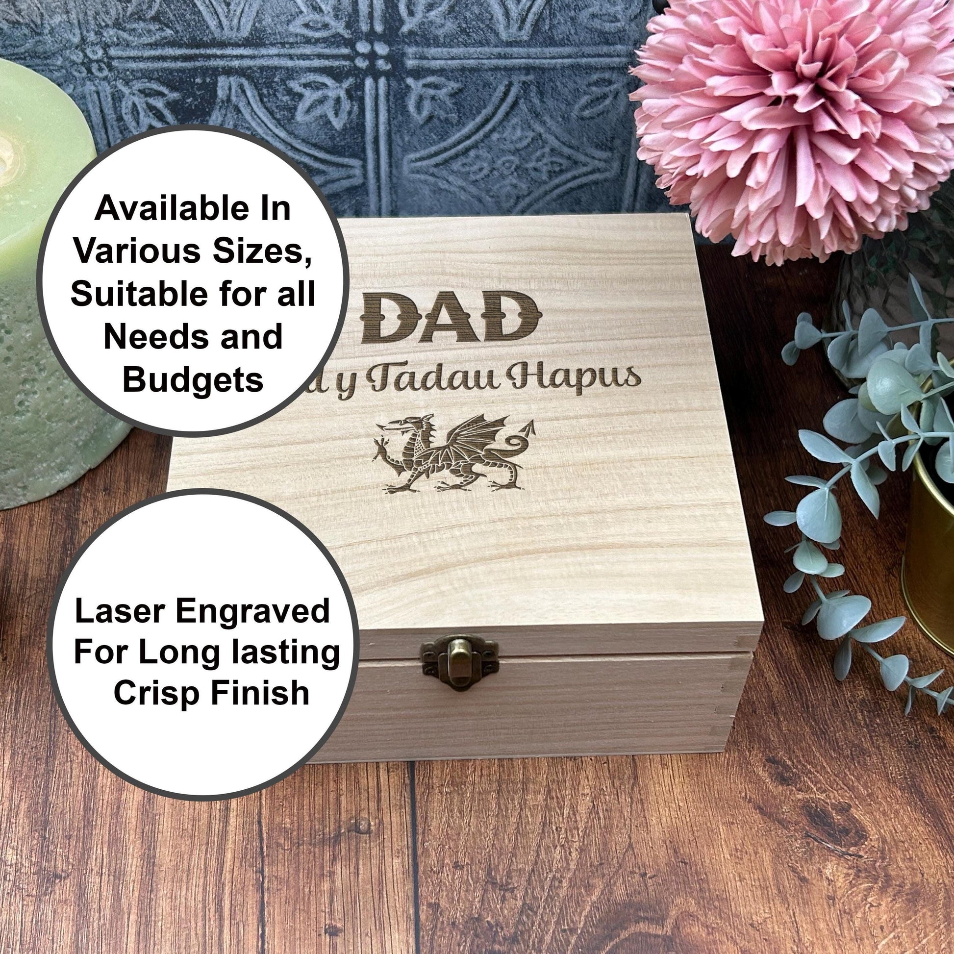 a wooden box sitting on top of a wooden table