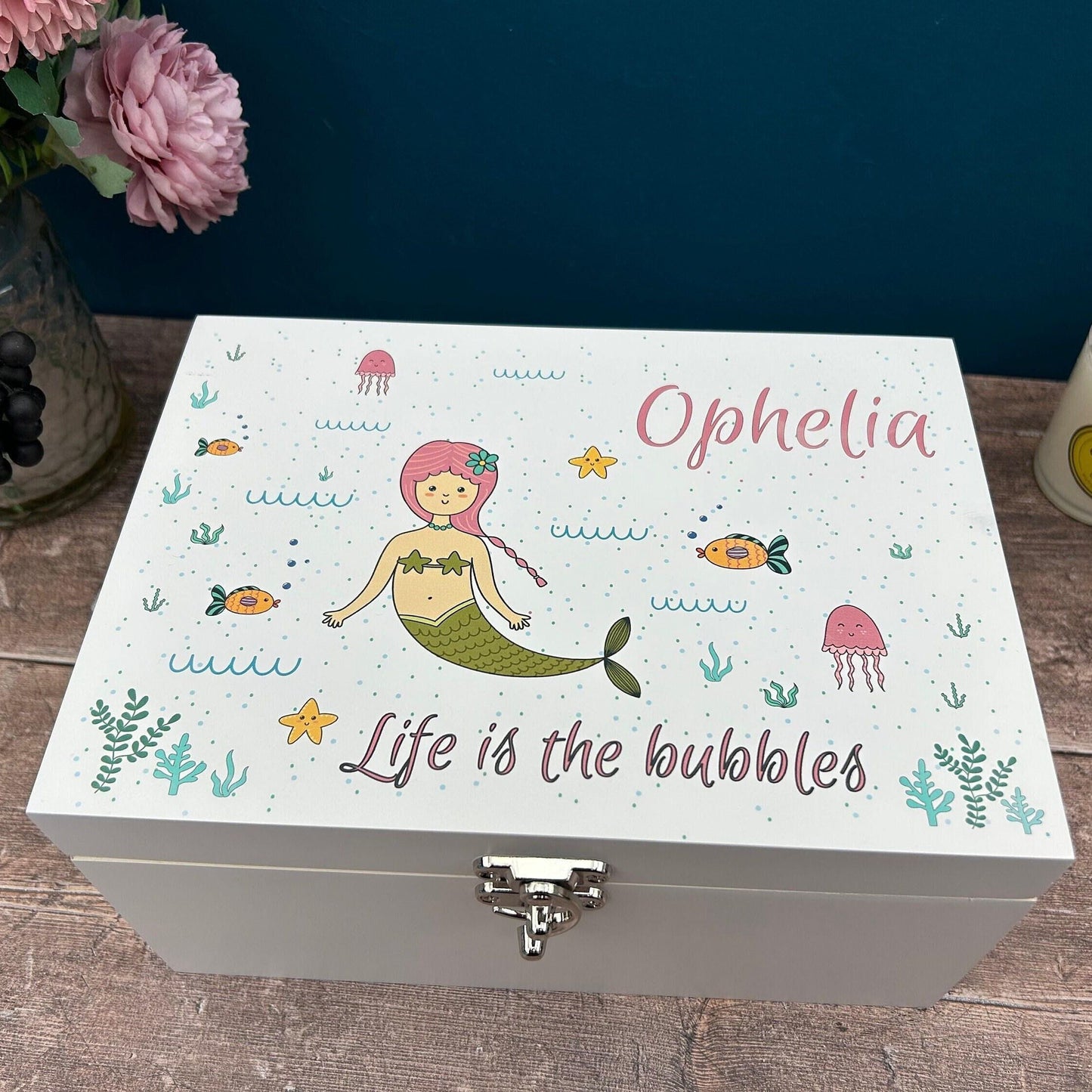 Mermaid Children's Memory / Trinket / Toy Box -  Personalised Gift