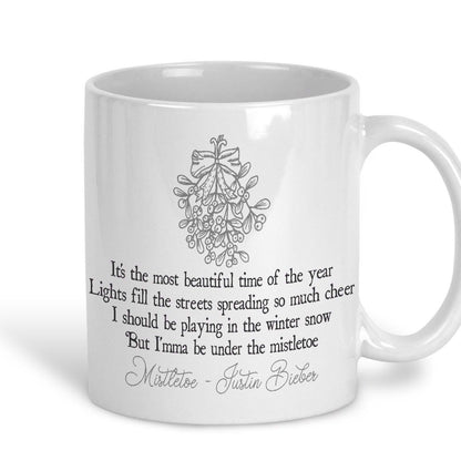 Mistletoe Justin Bieber Christmas Song Lyrics Personalised Ceramic Mug