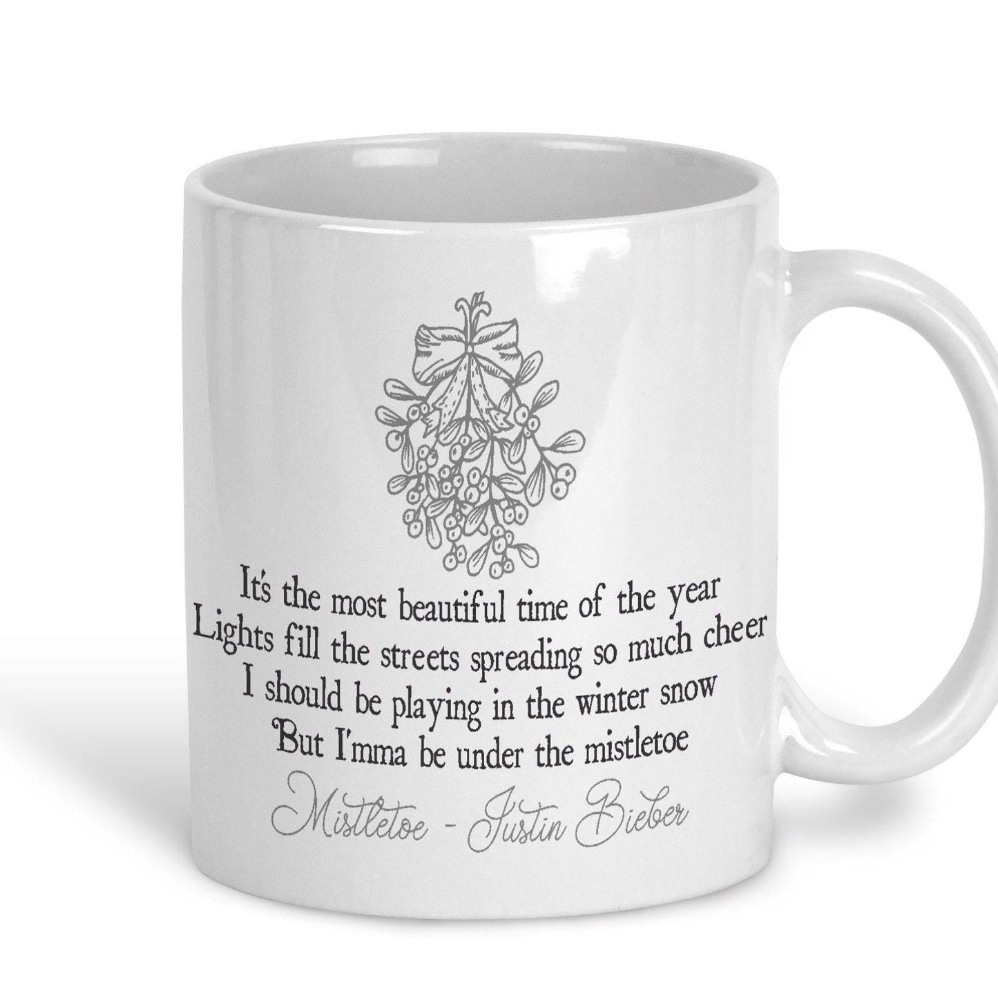 Mistletoe Justin Bieber Christmas Song Lyrics Personalised Ceramic Mug
