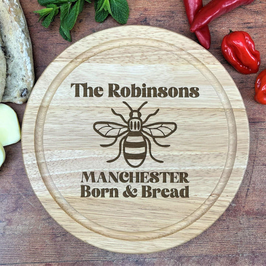 Manchester Born and Bread - Manchester Dialect - Personalised Chopping Board