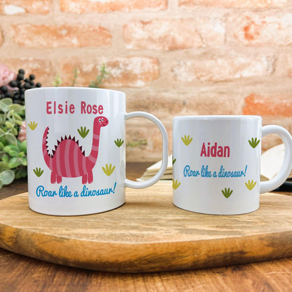 Roar Like A Dinosaur Children's Personalised Mug Unbreakable 6oz Toddler Kids