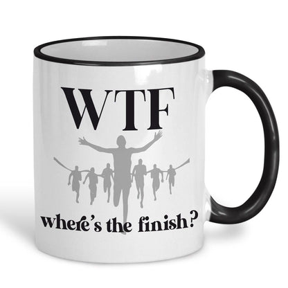 WTF Where's The Finish? Runner Run Personalised Sport Mug