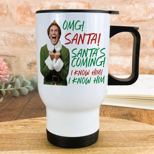 Buddy The Elf Movie Christmas Travel Mug Personalised Gift