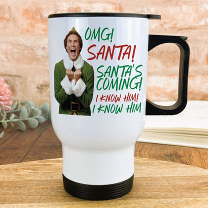 Buddy The Elf Movie Christmas Travel Mug Personalised Gift