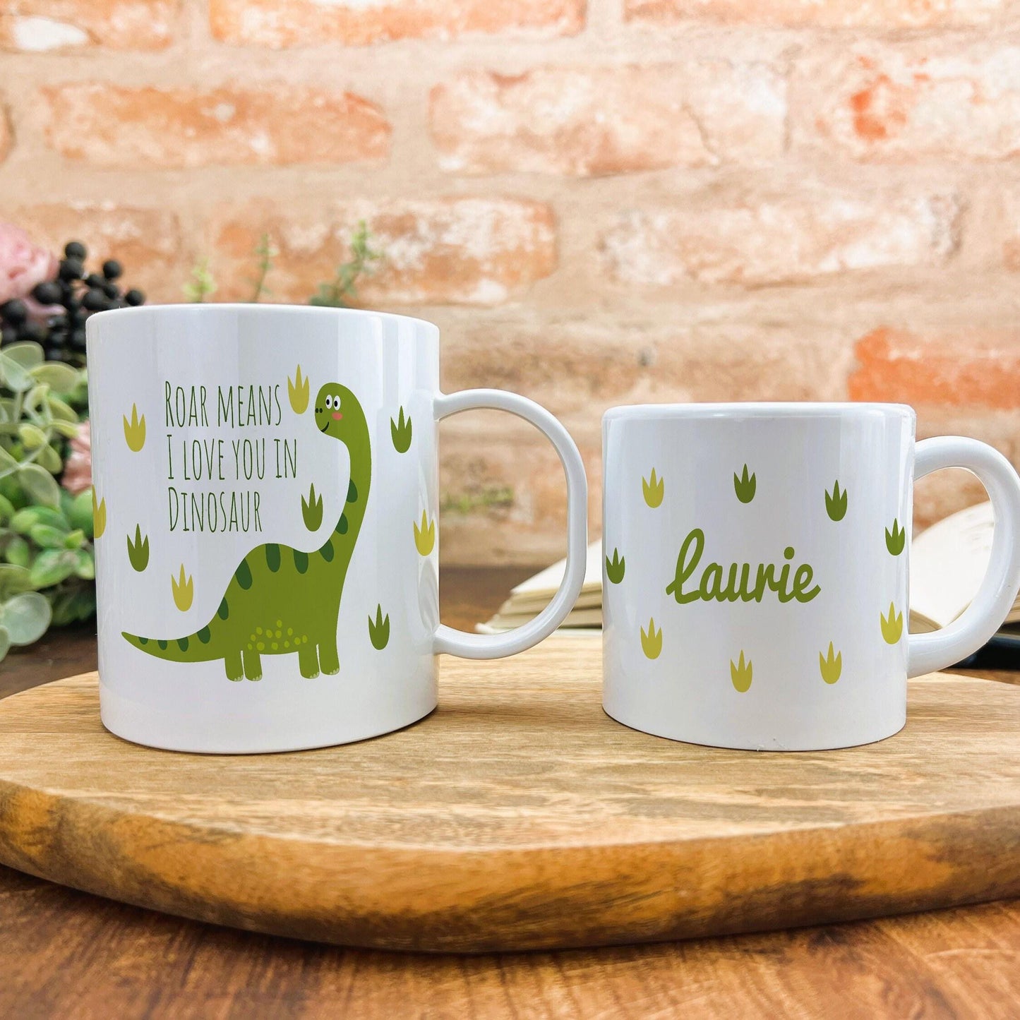 Roar Love in Dinosaur Children's Personalised Mug Unbreakable 6oz Kids Toddler Child Proof Safe