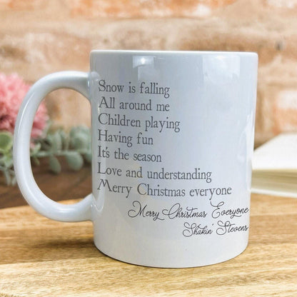 Merry Christmas Everyone Shakin' Stevens Christmas Song Lyrics Personalised Ceramic Mug
