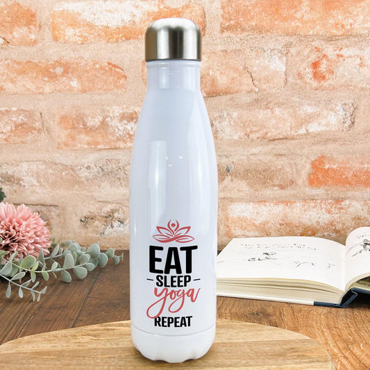 Eat Sleep Yoga Repeat Personalised Water Bottle Gift