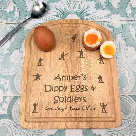 Toy Soldiers Dippy Eggs Breakfast Board - Personalised Gift