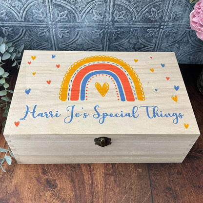 Rainbow Memory / Trinket Box - Christening - New Baby - Birthday - Personalised Gift