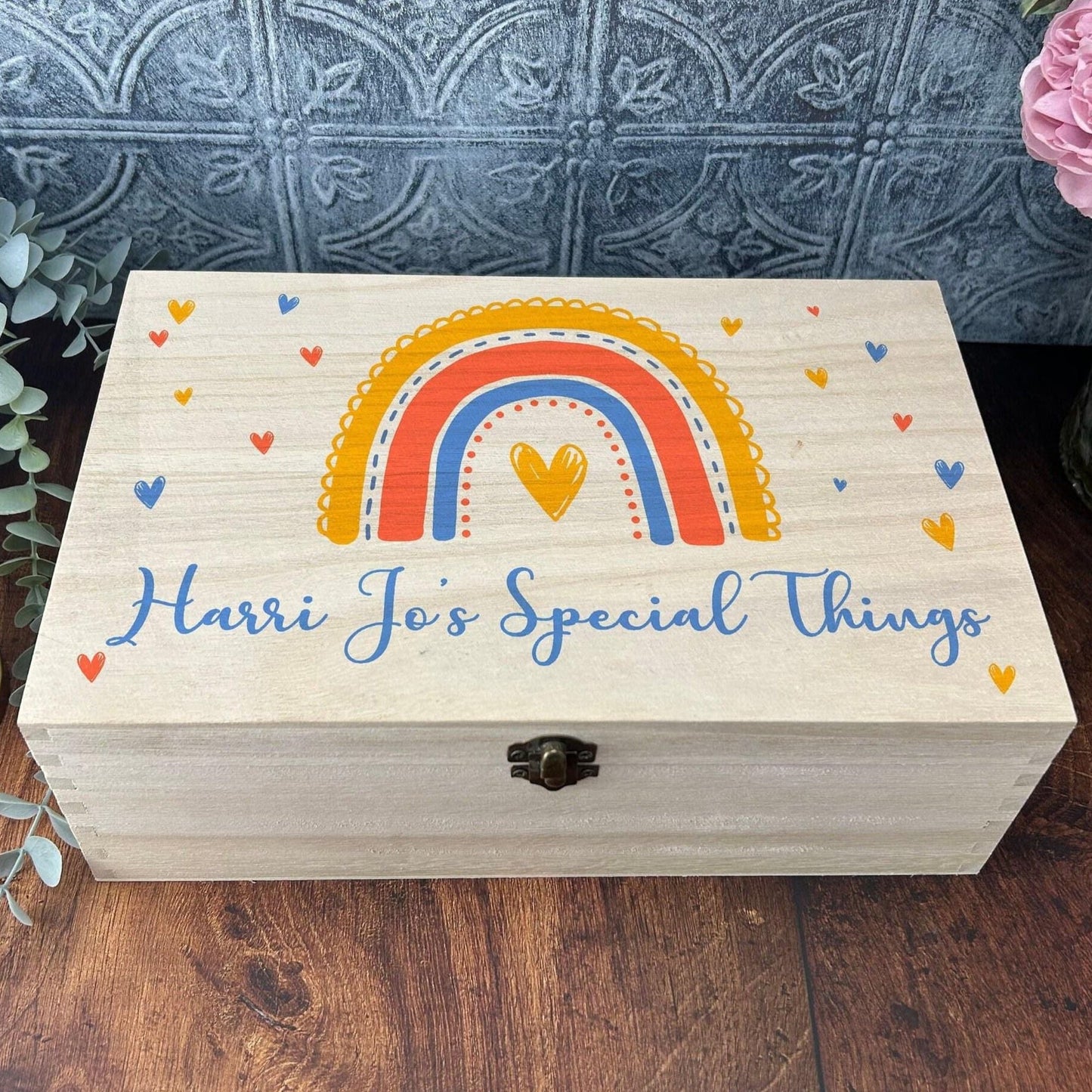 Rainbow Memory / Trinket Box - Christening - New Baby - Birthday - Personalised Gift