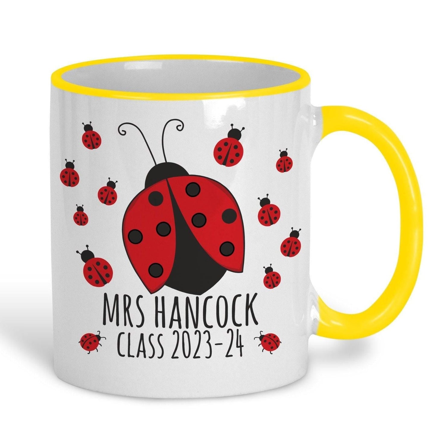 Ladybug Teacher Name Personalised Ceramic Mug