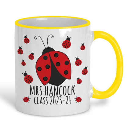 Ladybug Teacher Name Personalised Ceramic Mug