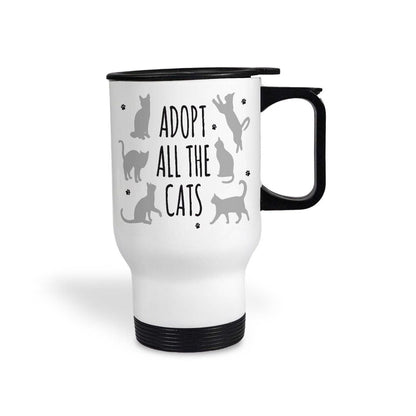 Adopt All The Cats Travel Mug Personalised