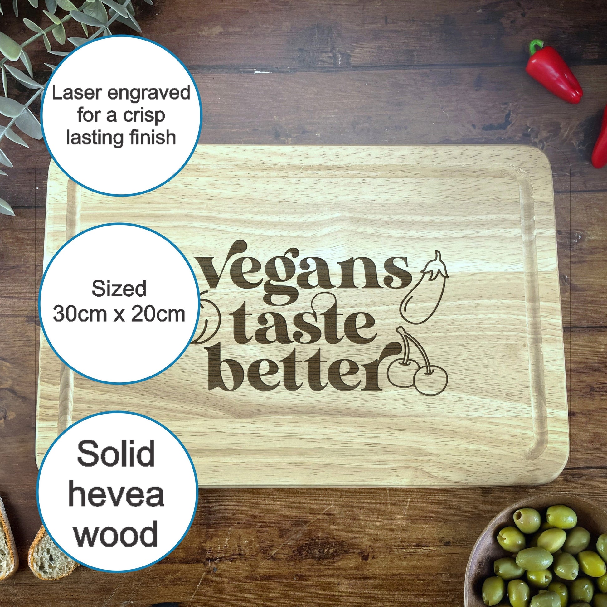 a cutting board with the words vegans taste better on it