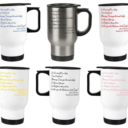 Elvis Presley Suspicious Minds Music Travel Mug Personalised Gift