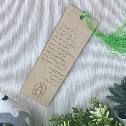 Danny the Champion of the World Quote Bookmark - Father's Day Gift