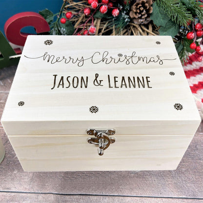 Merry Christmas Engraved Personalised Xmas Eve Box